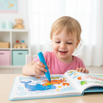 Magic Water Colouring Books – Reusable Water-Reveal Activity Set for Kids