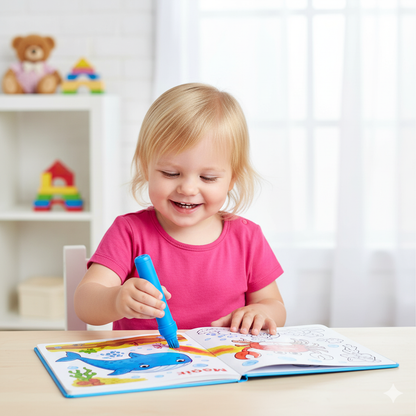 Magic Water Colouring Books – Reusable Water-Reveal Activity Set for Kids