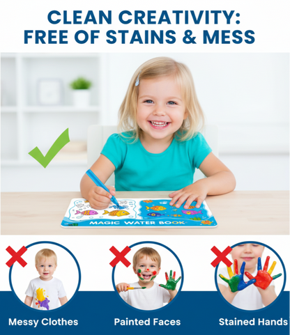 Magic Water Colouring Books – Reusable Water-Reveal Activity Set for Kids